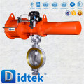 Didtek Triple Offset DN250 Stainless Steel Double Acting Pneumatic Actuator Butterfly Valve